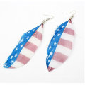 Wholesale USA Flag Feather Earrings Jewelry FEA25